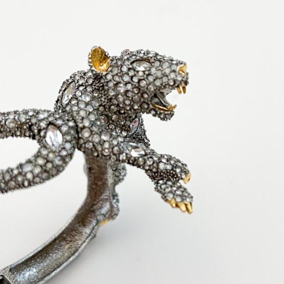 ALEXIS BITTAR Elements Moonlight Crystal Panther Bracelet Gunmetal - Picture 7 of 12